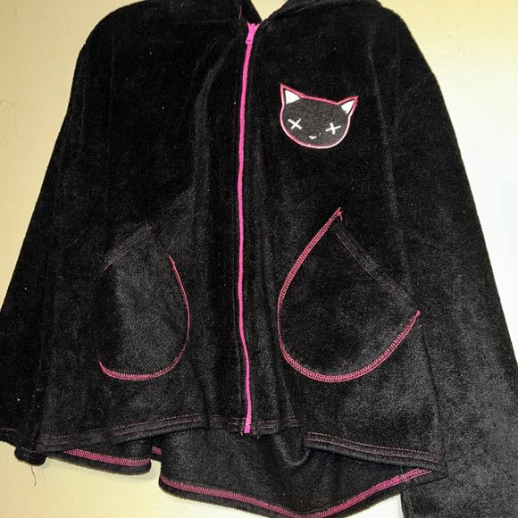 Vintage Y2K Emily the Strange Fleece Cat Ear Hoodie - Picture 1 of 6